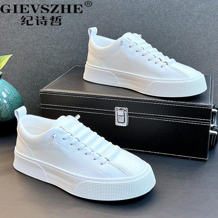 纪诗哲套脚小白鞋男干净感痞帅男鞋简约百搭休通勤穿搭透气男板鞋