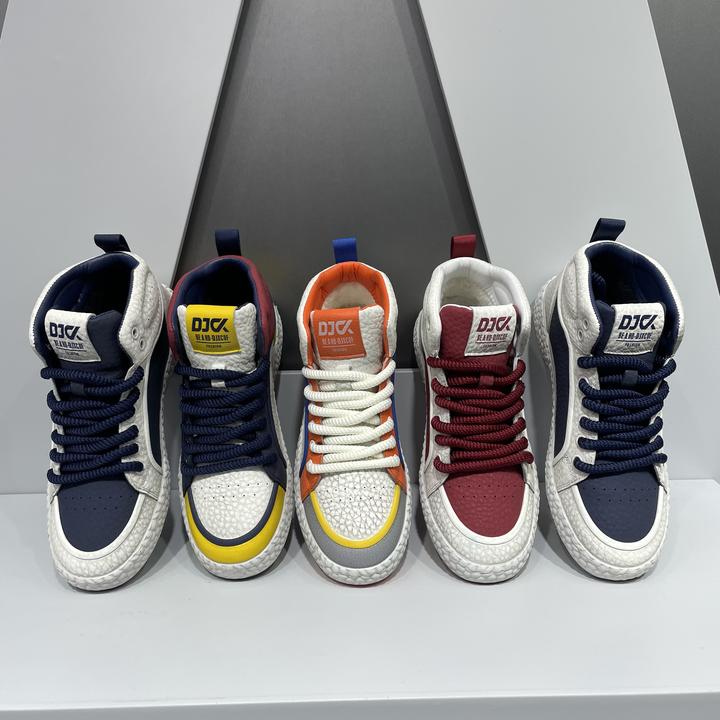 秋冬季新款高帮拼色男鞋舒适百搭时尚轻便潮流男士运动休闲潮流鞋