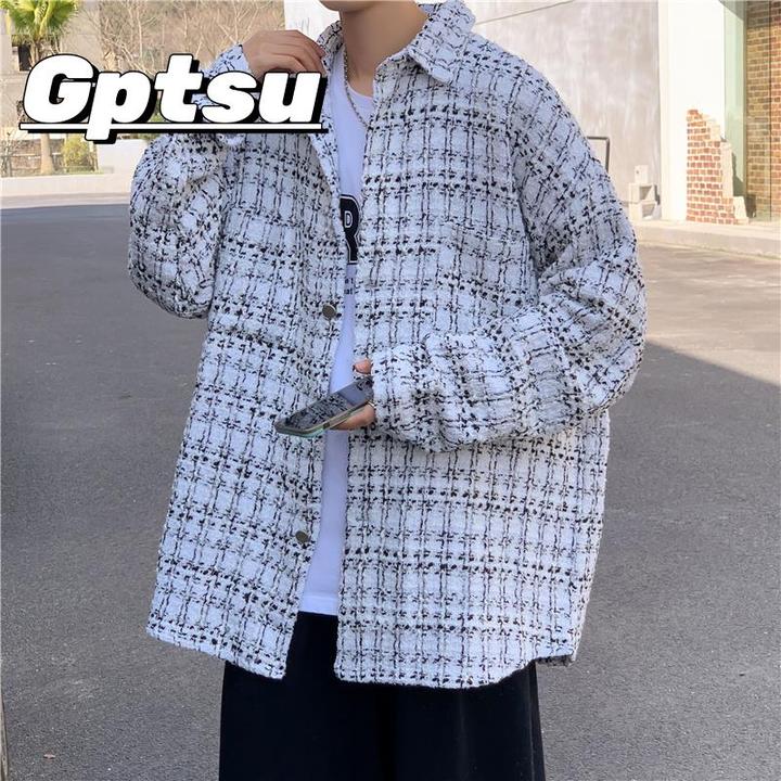 GPTSu秋冬季潮流ins韩版青少年上衣港风宽松痞帅开衫翻领夹克外套