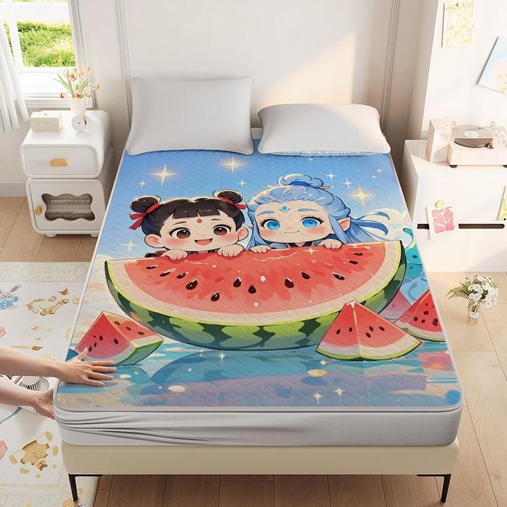 哪吒敖丙卡通可爱酷丝绵床笠亲肤定制席梦思床套卡通印花床套新品