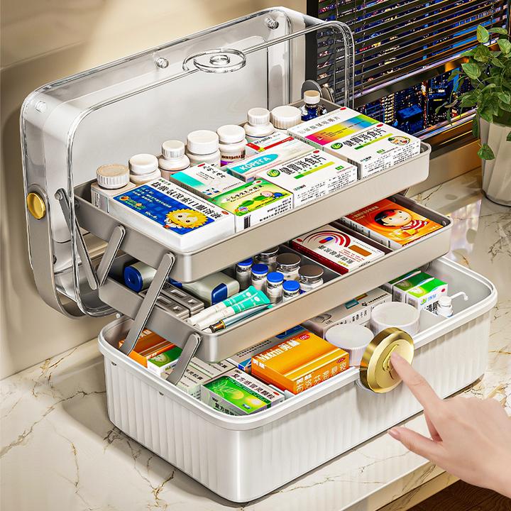 优勤药箱家庭装大号医药箱家用大容量药盒多层药品药物分类收纳箱