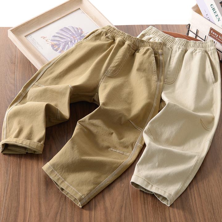 男童秋季新款斜纹棉直筒长裤中大童休闲百搭纯色裤子6298