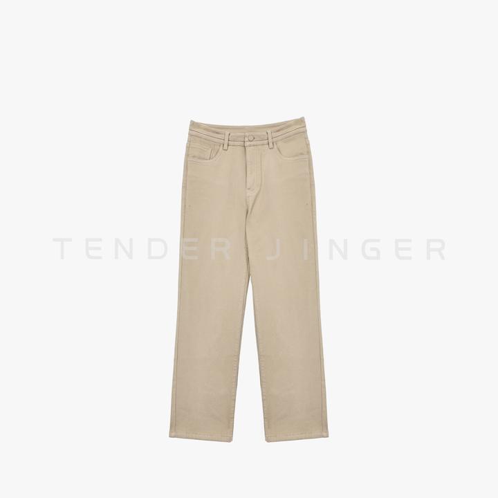 Tender Jinger｜线下专供 抓绒直筒显瘦水洗牛仔裤T54JMJ50442