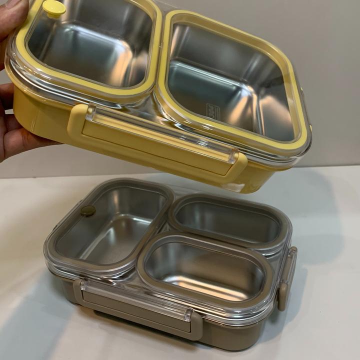 可微波炉加热饭盒密封防漏不串味304不锈钢便当盒两格三格餐盒