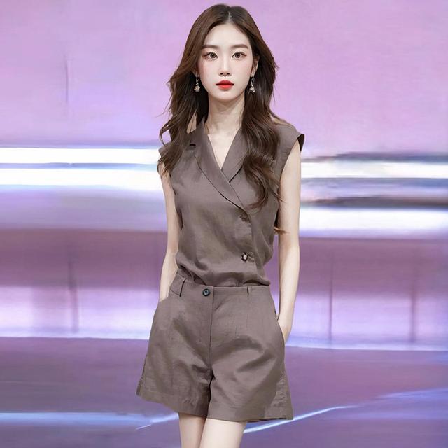 不规则马甲时尚套装女2025夏季新款设计感气质修身小个子短裤两件