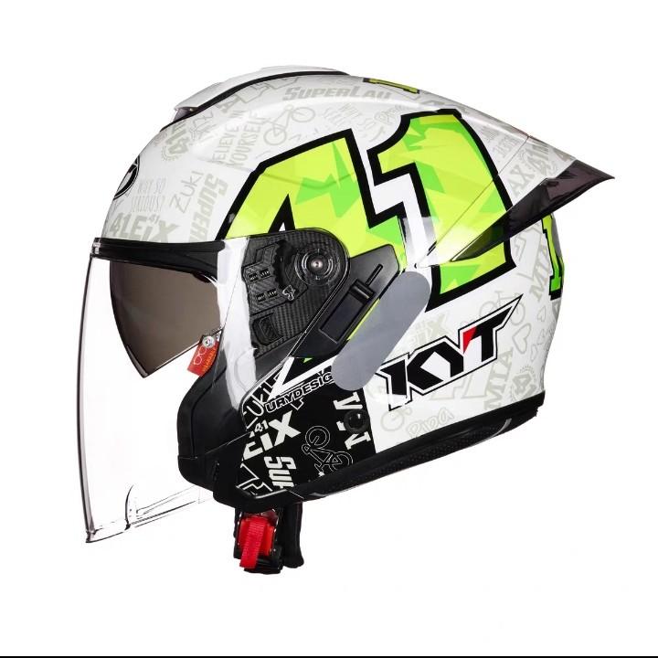 KYT夏季半盔摩托车骑行半盔四分之三盔轻便安全防护机车头盔