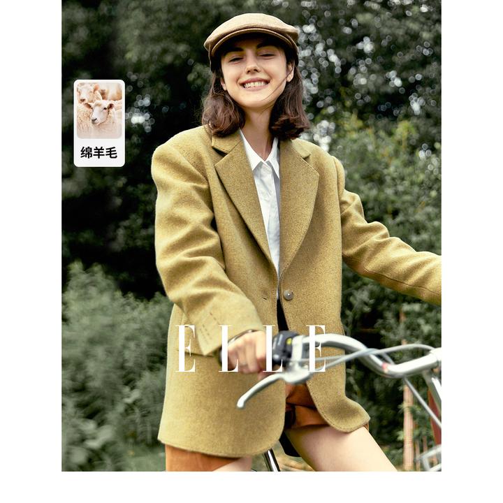 ELLE法式高级感西装外套女2025冬季新款新派简约休闲西服-EX35948