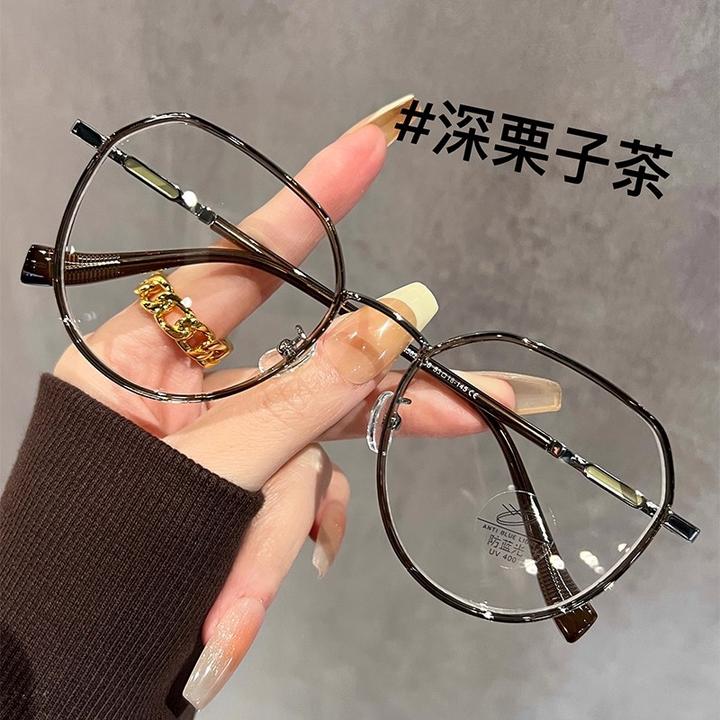 超轻多边形大框素颜近视眼镜女可配度数韩版潮素颜神器眼睛框镜架