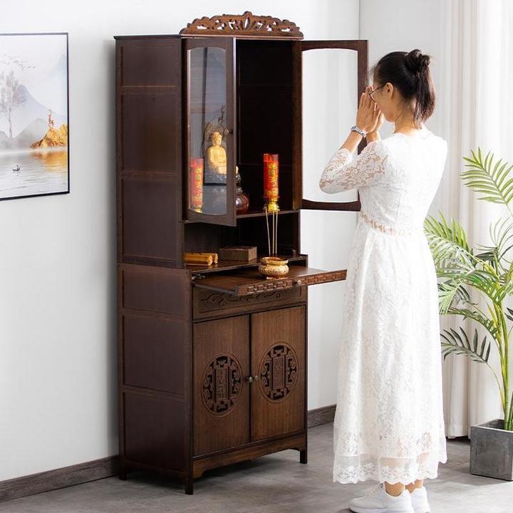 中式神台佛柜菩萨财神供台小户型佛柜佛台家用现代立柜香案柜加厚