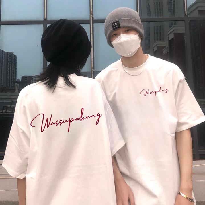 情侣装美式潮牌设计感字母印花纯棉短袖T恤男女2025新款夏季上衣