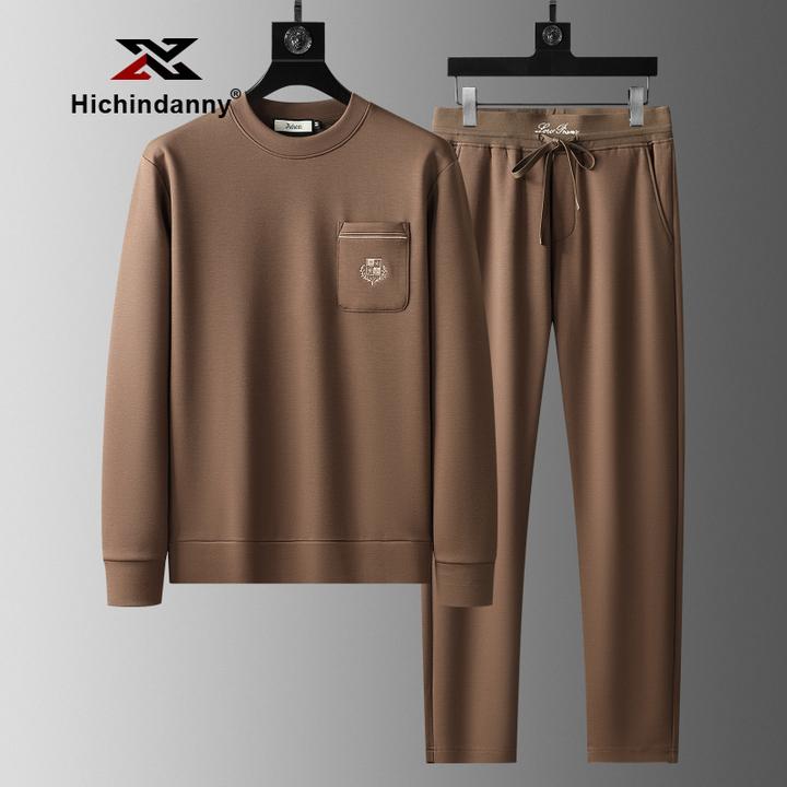 HICHIN男士轻奢休闲运动套装春秋季新款卫衣卫裤时尚圆领两件套