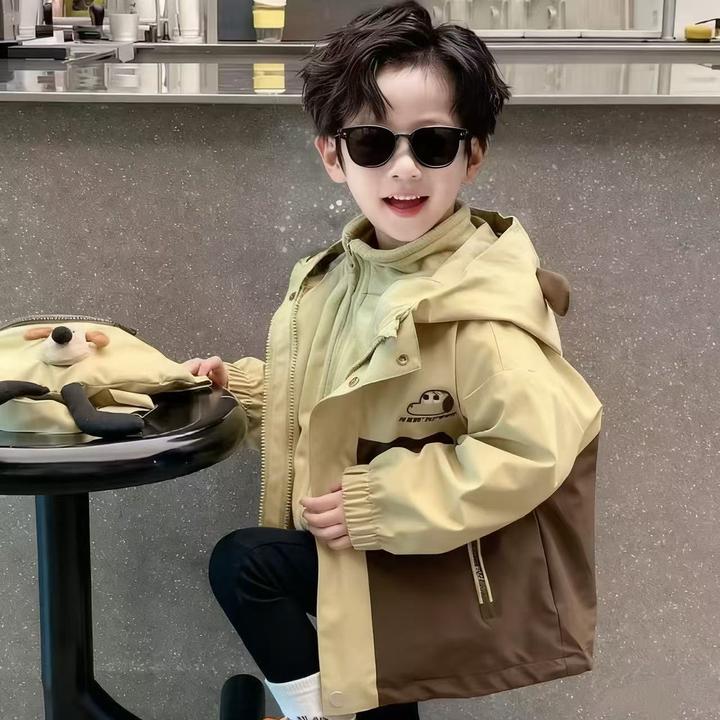 男童冲锋衣三合一秋冬装2025新款加棉加厚外套儿童冬款保暖上衣