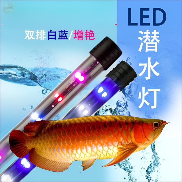 宠物鱼缸灯潜水灯照明水族箱防水led灯双排灯珠照明灯水陆两用