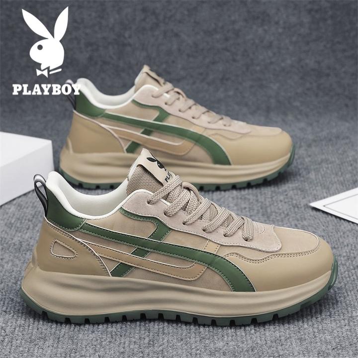 花花公子男鞋2025秋季新款时尚运动跑步阿甘鞋厚底百搭增高老爹鞋