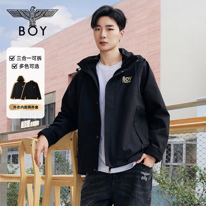 BOY情侣款三合一户外夹克抓绒内胆梭织外套N23072通勤穿搭