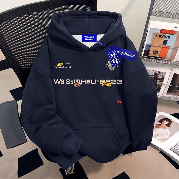 WASSUP HSUBE国潮牌重磅套头连帽男士卫衣青少年潮酷宽松痞帅上衣