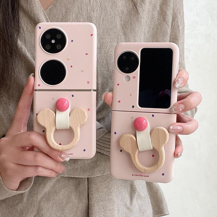 彩色波点适用华为Pocket2手机壳Purax米妮指环扣三星OPPO小米荣耀