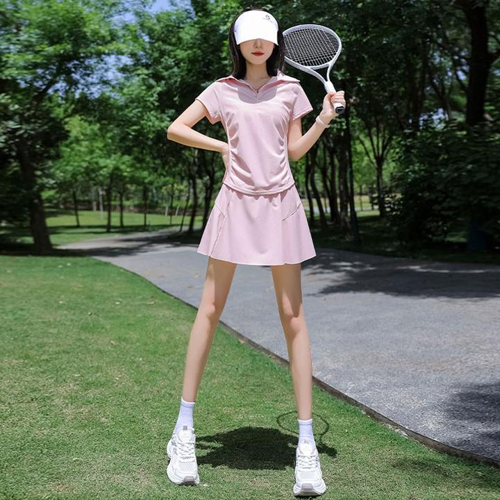 爆款2025领大码小个子POLO出门运动套装女装新款夏季套装户外夏装