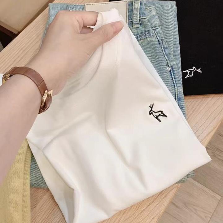 七言家 巨柔软！ 简约刺绣小鹿圆领打底不变形