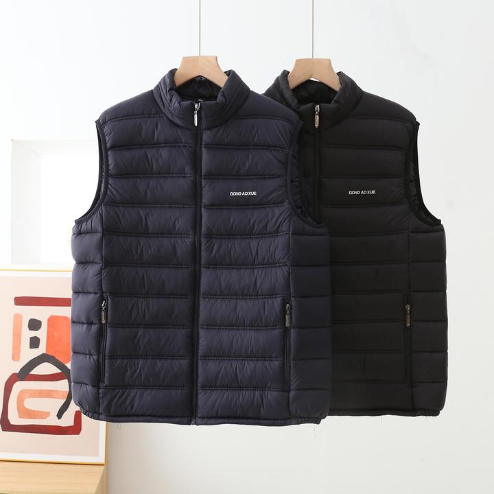 男士户外防风保暖夹棉马甲轻便轻薄时尚百搭拉链口袋马夹显瘦无袖