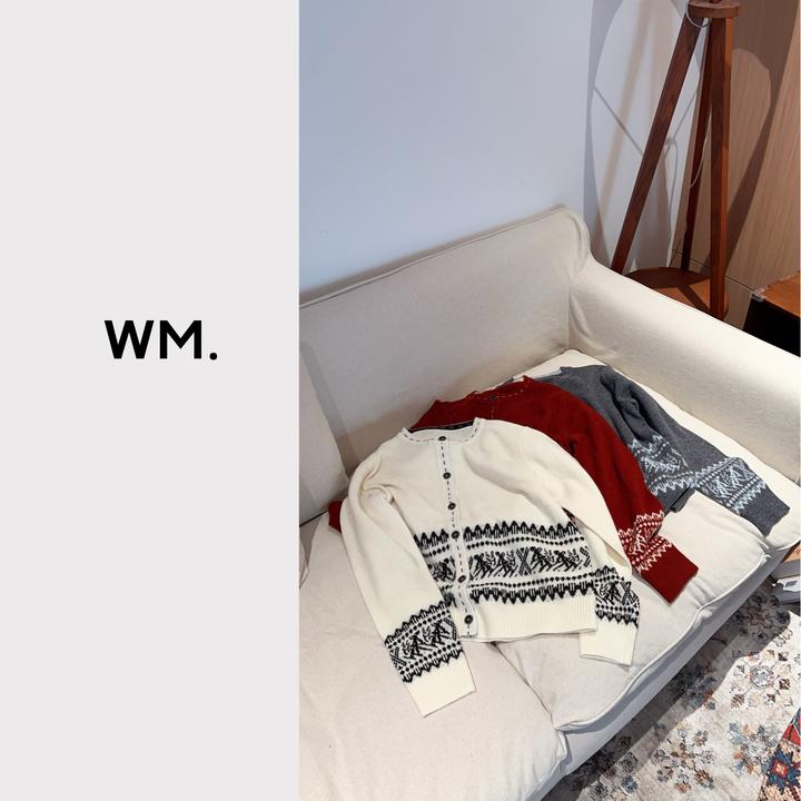 CMZW*图腾毛衣*小众简约图腾毛衣开衫JS-Z-25101605