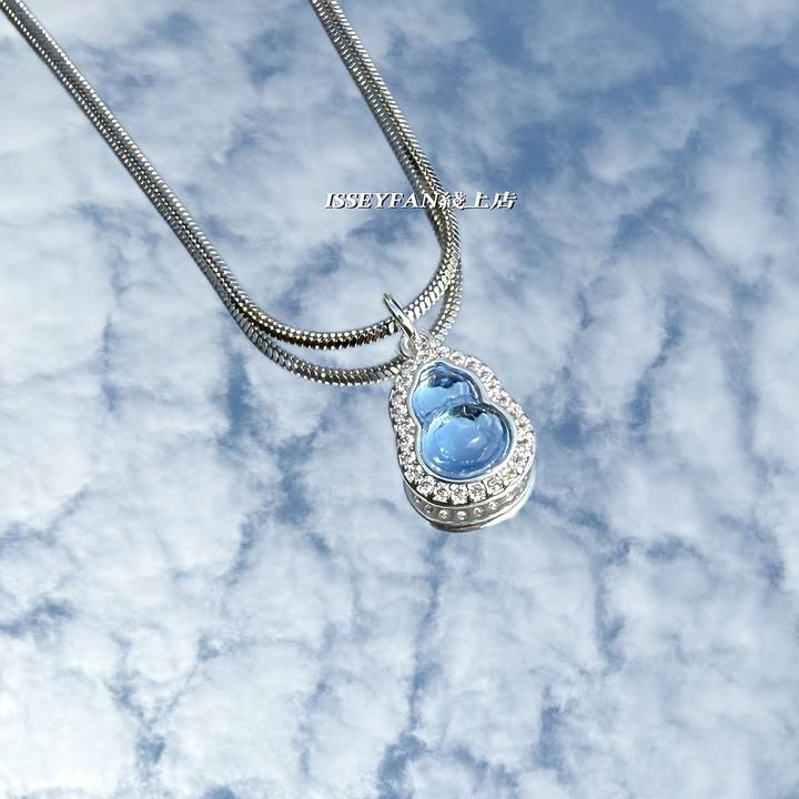 钛钢项链 轻奢“冰清福禄”葫芦气质时尚百搭小众高级精美蓝色项链