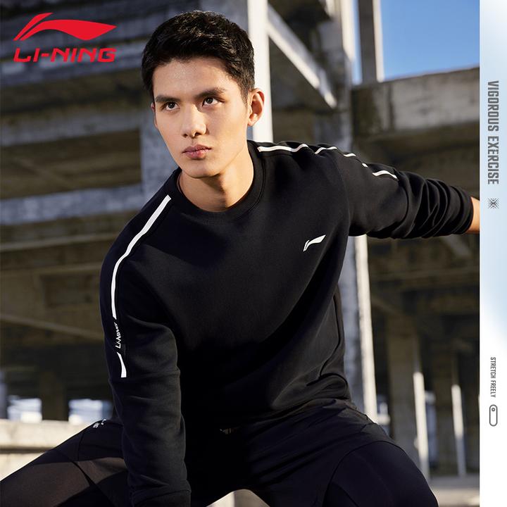 【秋款双面布】李宁卫衣2025新款健身套头衫圆领上衣弹力运动服