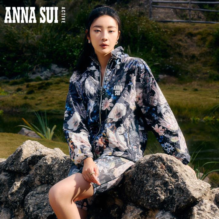 ANNA SUI安娜苏运动 花卉印花防泼水花园防晒衣拉链外套25141086B