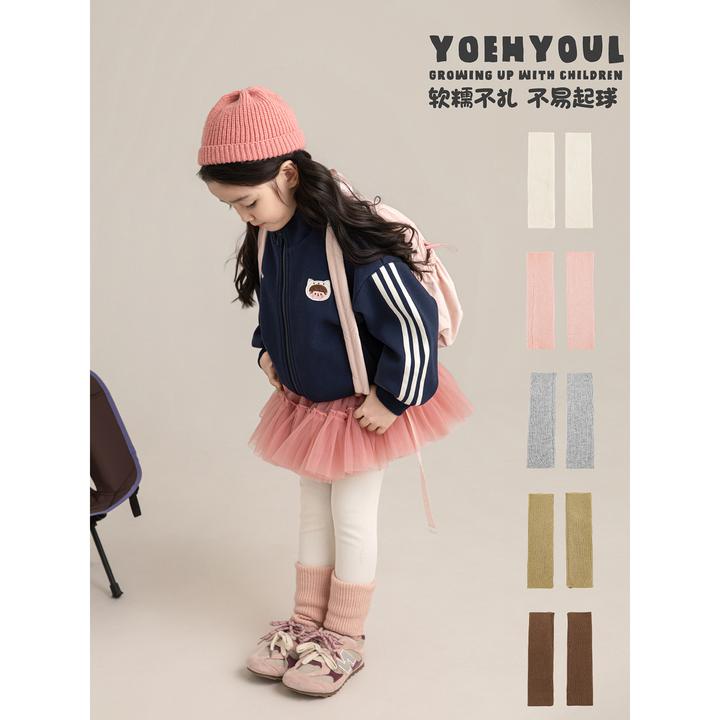 幼悠女童秋装纯色袜套可爱超萌百搭宝宝袜子洋气儿童堆堆袜S1788