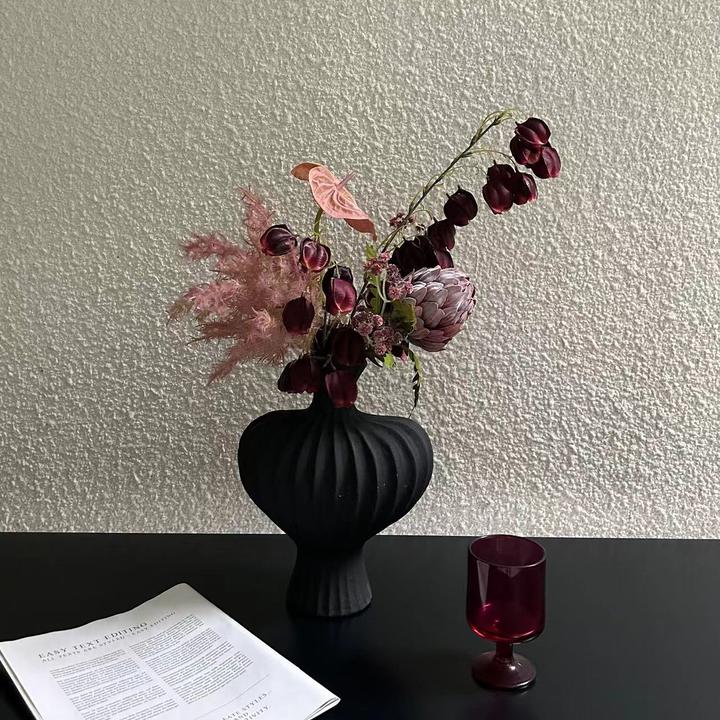 【柿吉】逐趣 设计师款手扎仿真花仿干花绢花假花夹层办公桌摆件