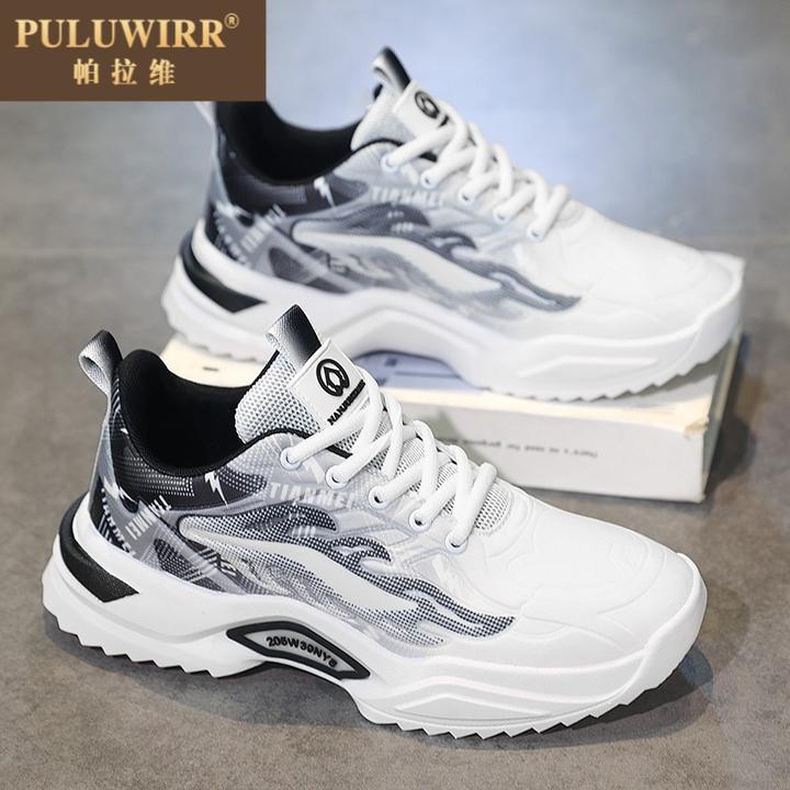 男鞋2025新款夏季透气休闲学生跑步运动鞋厚底增高潮流百搭