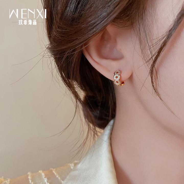 铜合金耳饰 玫瑰金五帝钱耳环2025新款高级感耳扣玄学招财耳饰女