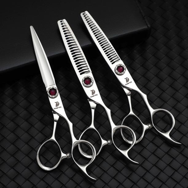 丛林豹剪刀6寸平剪鹿角齿牙剪鱼骨剪发型师理发店专业理发剪子