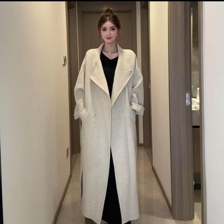 【人生大衣】插肩袖大翻领版型巨显瘦秋冬超长款羊毛大衣