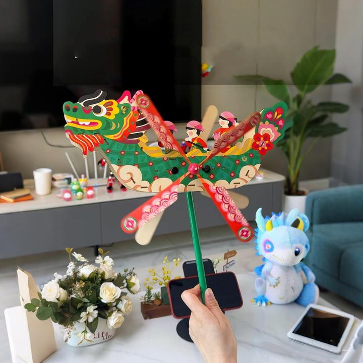 端午节国潮龙舟风车手工diy材料包幼儿园活动装饰儿童创意美术手