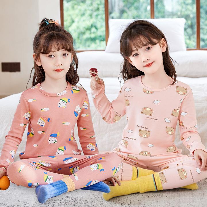 2025年秋冬新款儿童秋衣秋裤套装纯棉a类卡通女童保暖内衣套装