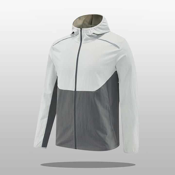 YKK拉链冲锋衣男7A抗菌户外连帽防风防泼水登山骑行拼色单层夹克