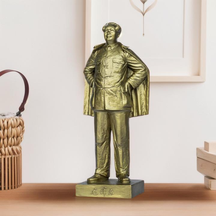 毛主席铜像风衣插腰伟人像伟人人物全身铜像家居书房摆件黄铜雕塑