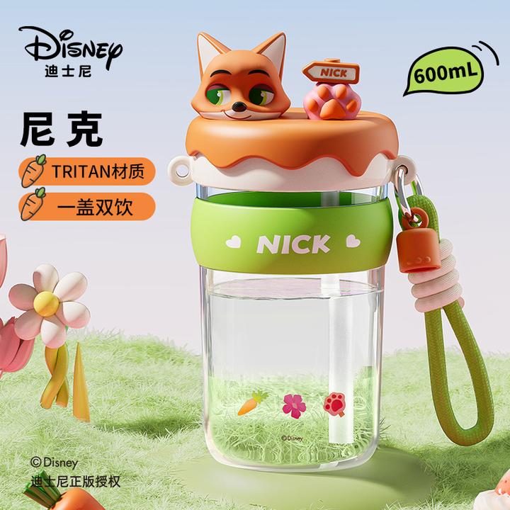 迪士尼正版授权尼克吸管水杯卡通可爱夏儿童防摔水杯女生高颜值