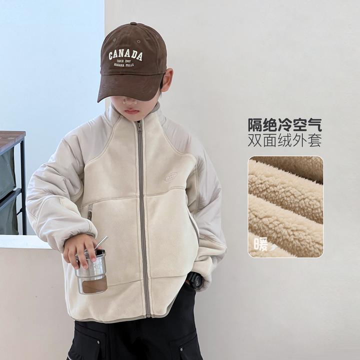 男童加绒外套冬季儿童加厚上衣中大童男童保暖夹克衫5107691O5