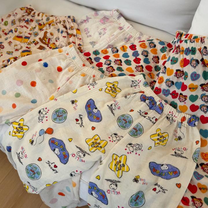 2025丘棠春款云朵棉纱亲子睡裤q251358