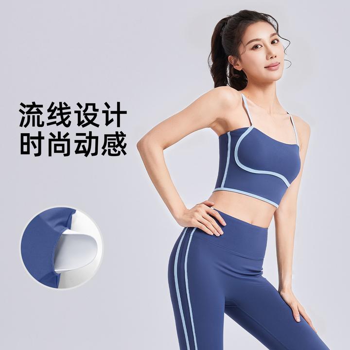 运动美背外穿裸感速干撞色时尚性感欧美训练高腰弹力夏季透气紧身