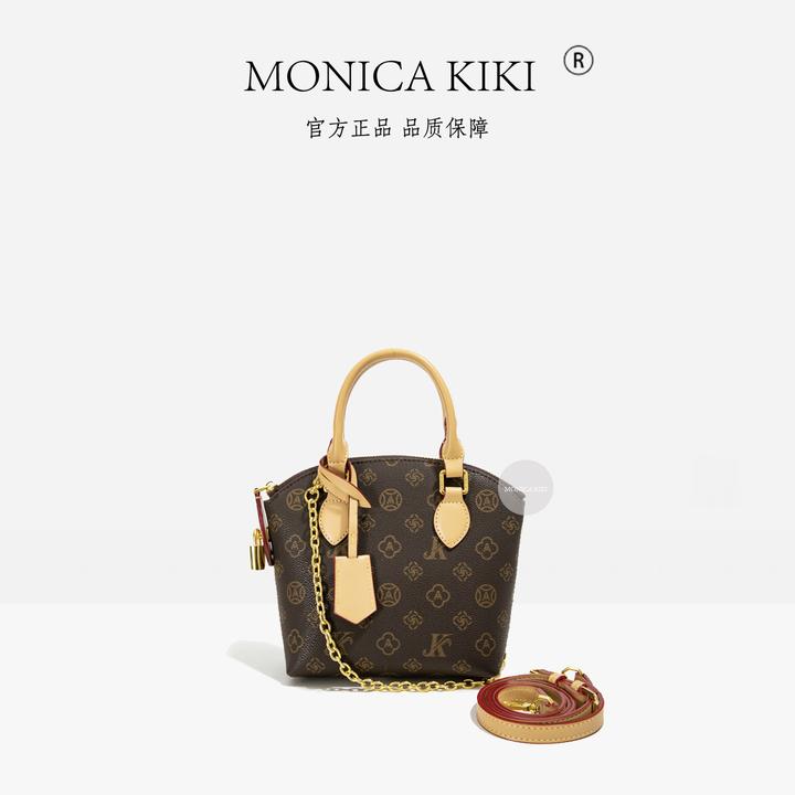 莫妮卡奇奇正品轻奢复古印花包包女2025新款手提贝壳包单肩斜挎包