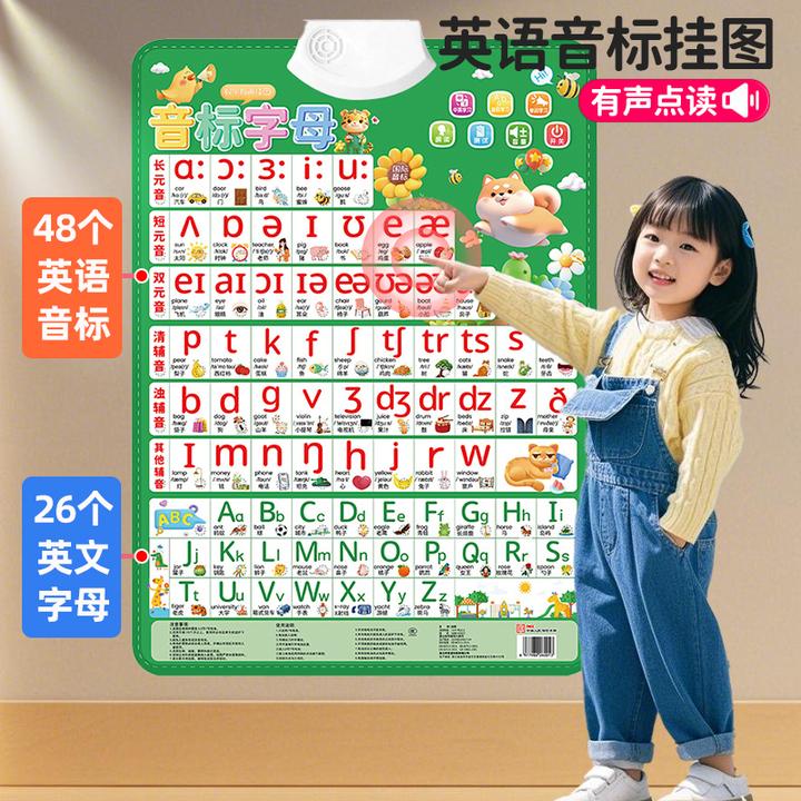 48个国际英语音标有声挂图发音训练英文字母学习墙贴早教发声点读