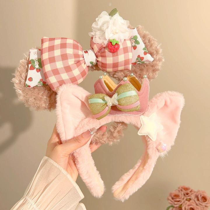 迪士尼草莓雪莉玫发箍女2025新款卡通头箍外出拍照高品质发卡头饰