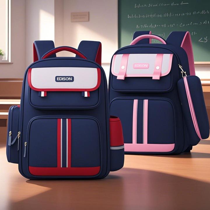 Edison爱迪生小学生书包儿童轻便护脊防泼水大容量夜间反光双肩包