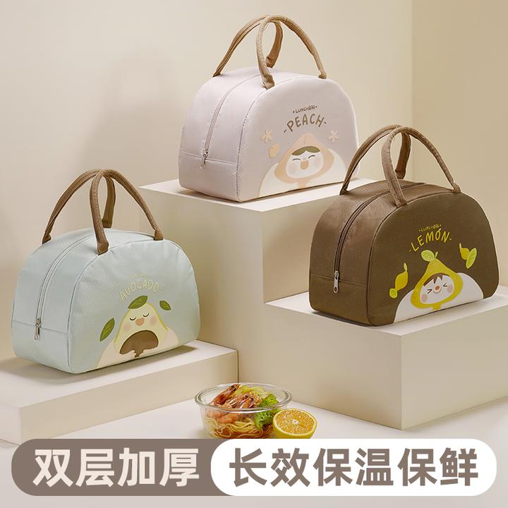 饭盒手提袋子保温袋便当手提包女上班族学生带饭防水防油加厚铝箔