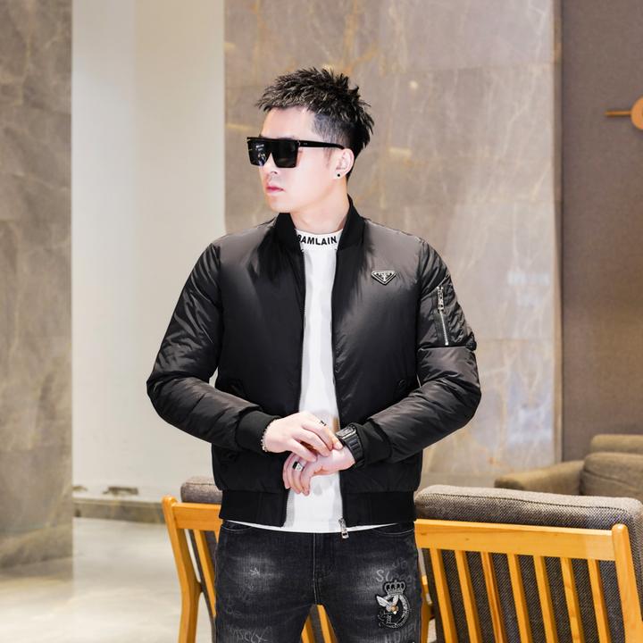 棒球领夹克羽绒服男装高端短款修身加厚保暖90白鸭绒外套男羽绒服