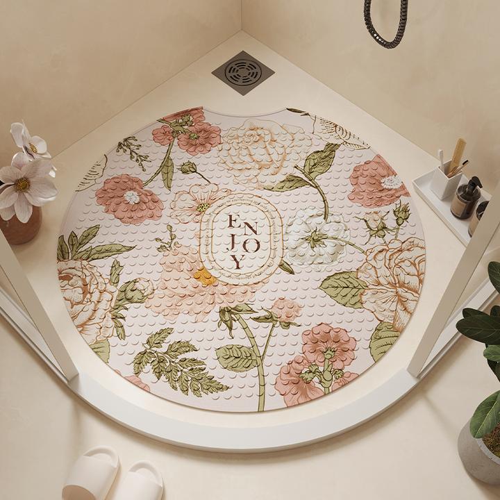 圆形淋浴房吸盘按摩地垫老人洗澡防滑脚垫子孕妇儿童浴室防摔地毯