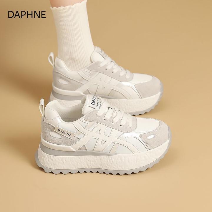 达芙妮女鞋2025秋季新款厚底增高运动休闲鞋潮流百搭轻便舒适女鞋